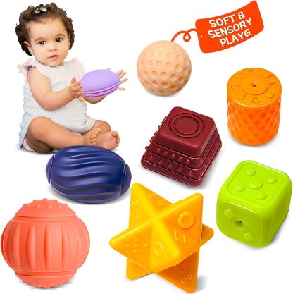 Baby Sensory Ball Soft Textured Multi-Sensory Toy Montessori Toy Baby Massage Ball Gift Set BPA Free Montessori Baby Toy 6 to 12 Months