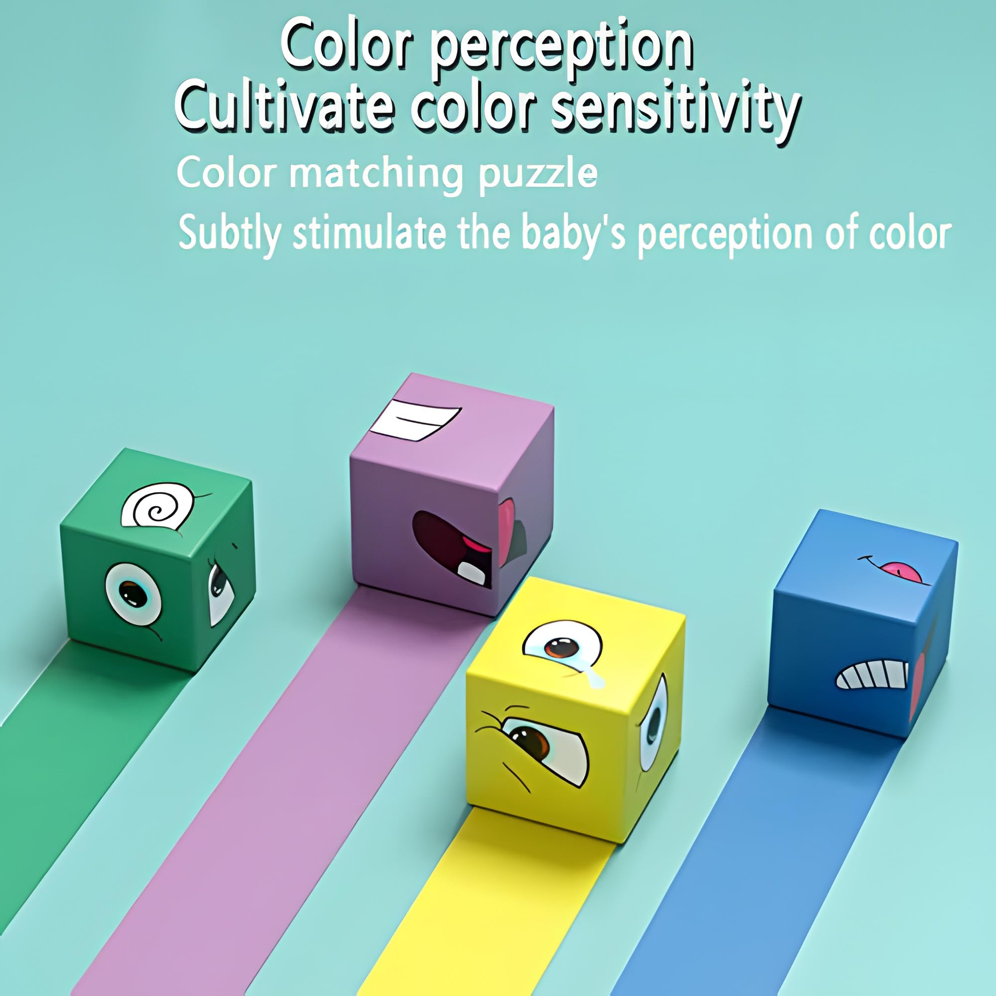 Wooden Cubes, IQ Puzzle, Building Cube Express Toy Faces