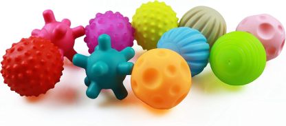 Baby Kids Sensory Balls, Soft Montessori Toys for 6 to 12 Months Baby Sensory Toy Balls Toddler and Infant Small Massaging Soft Textured Multi Ball Set