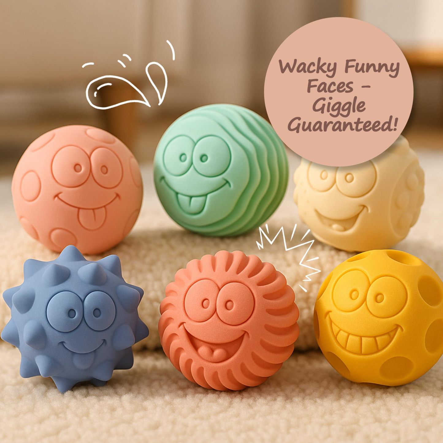 6PCS Sensory Balls for Baby
