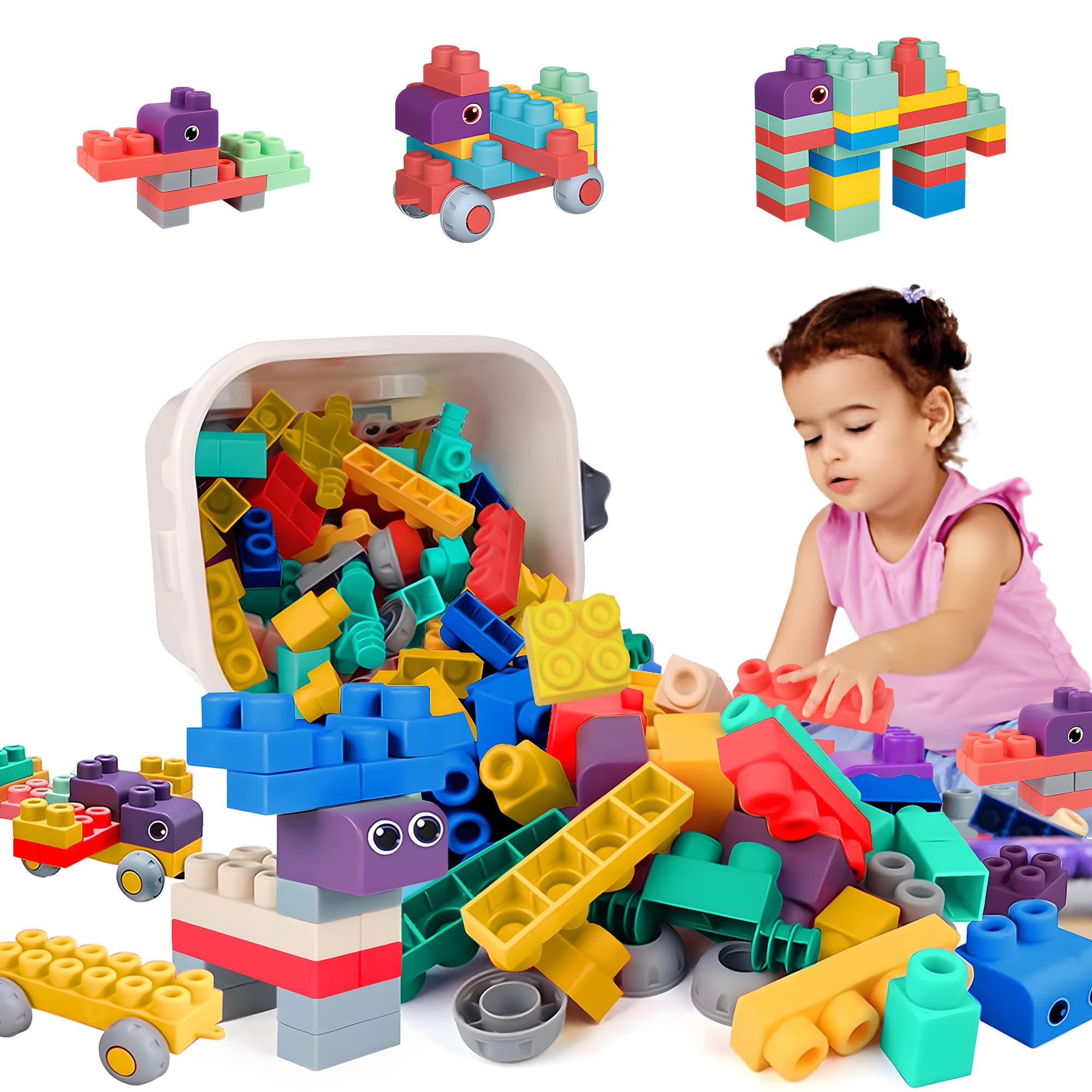 Baby Blocks Set with Storage Bucket