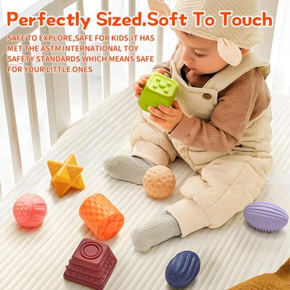 Baby Sensory Ball Soft Textured Multi-Sensory Toy Montessori Toy Baby Massage Ball Gift Set BPA Free Montessori Baby Toy 6 to 12 Months