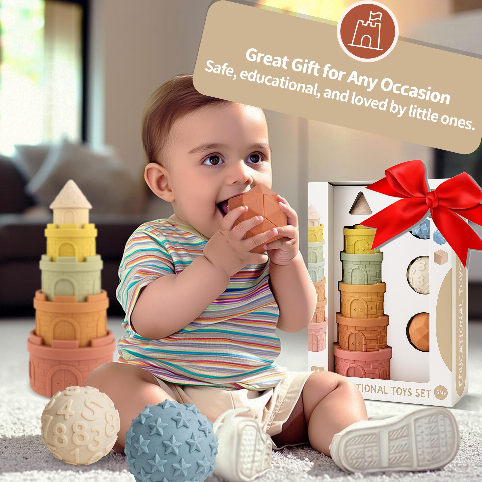 Baby Stacking Cups & Sensory Ball Set