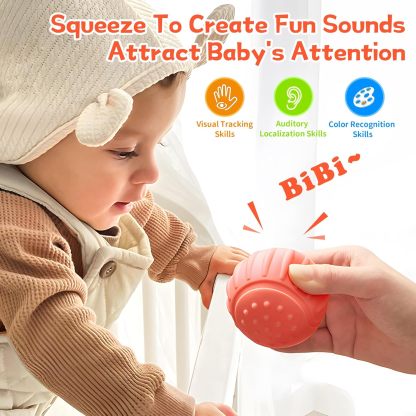 Baby Sensory Ball Soft Textured Multi-Sensory Toy Montessori Toy Baby Massage Ball Gift Set BPA Free Montessori Baby Toy 6 to 12 Months