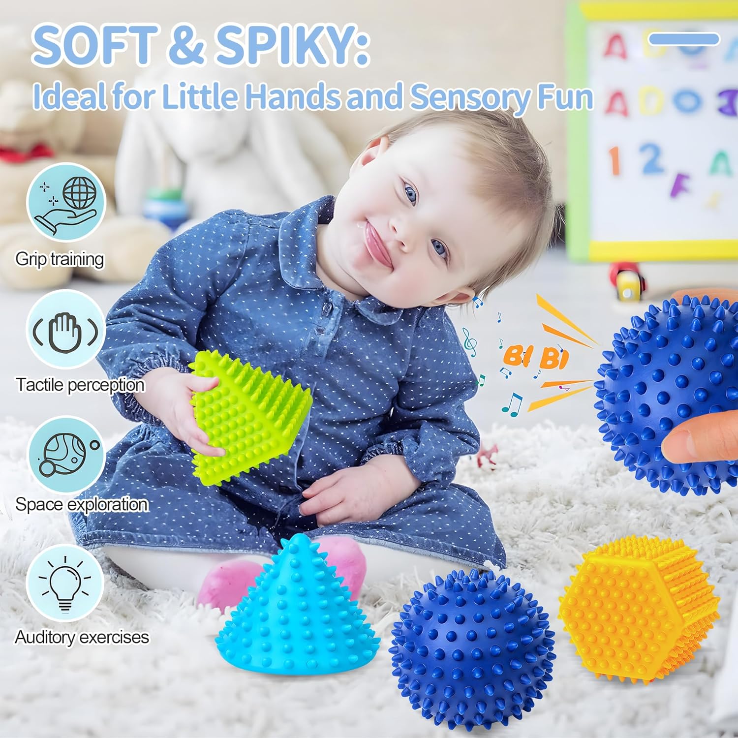 Interactive Baby Ball - Enhances fine motor skills and hand-eye coordination