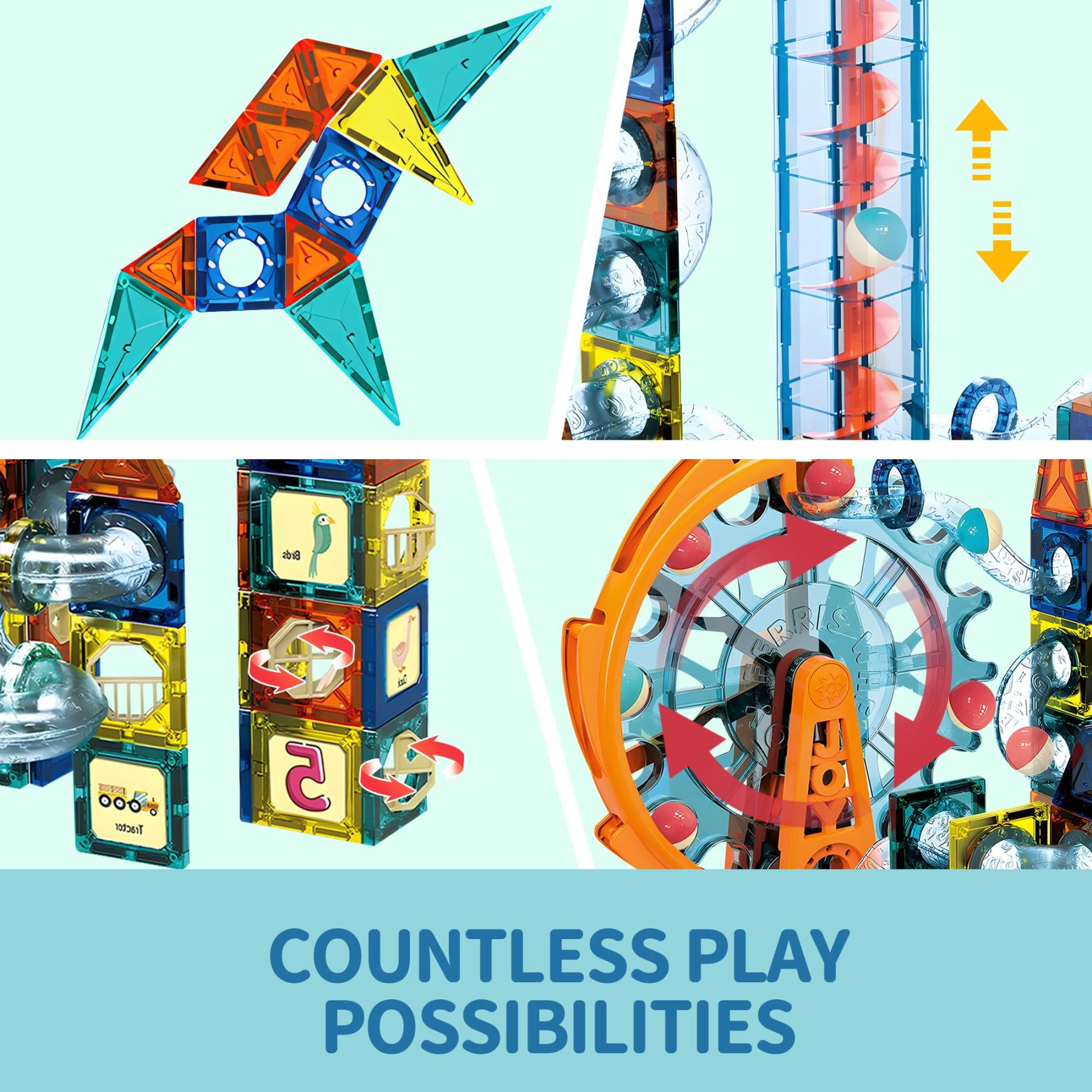 Glowing Marble Run Construction Set