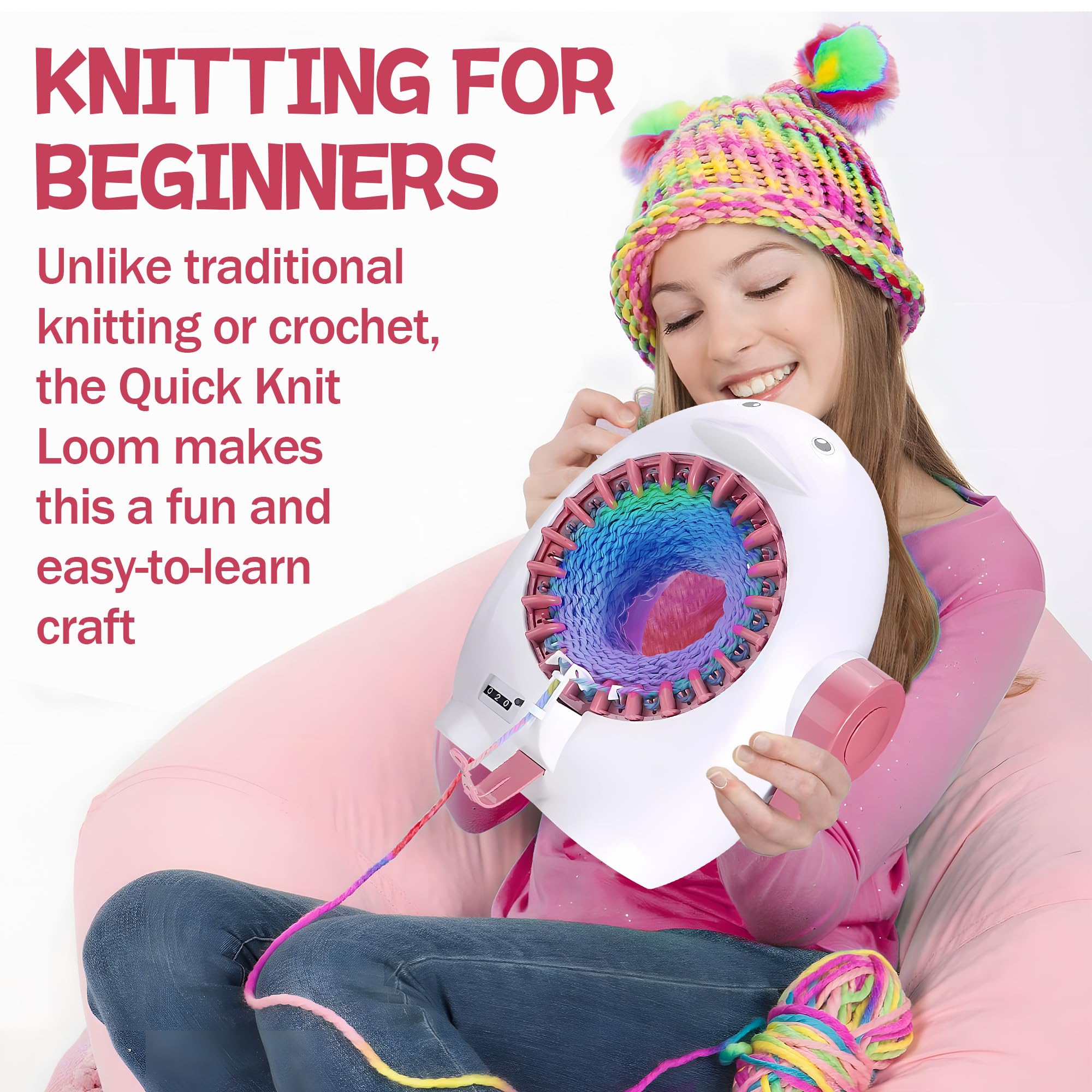 22 Needles Knitting Loom Machine with Row Counter