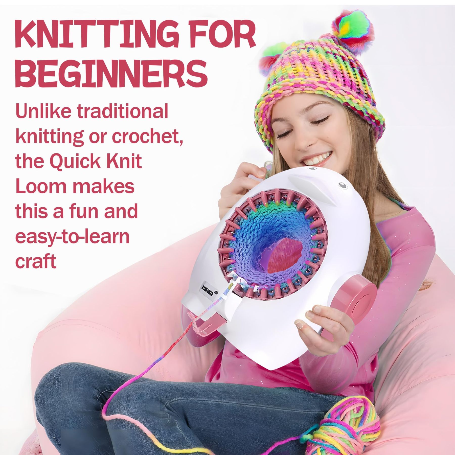 22 Needles Knitting Loom Machine with Row Counter