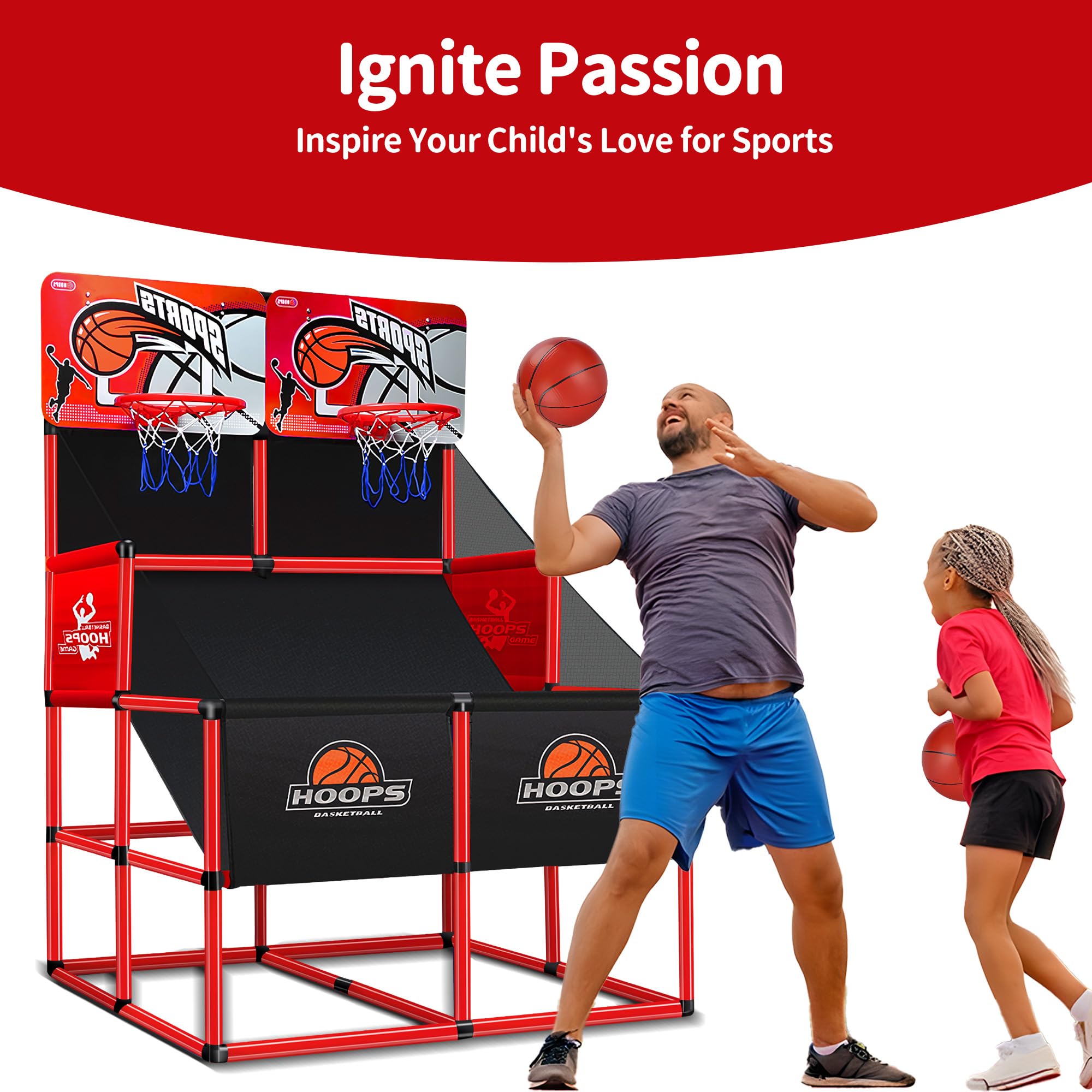 2-Player Basketball Arcade Game for Kids Ages 3-12