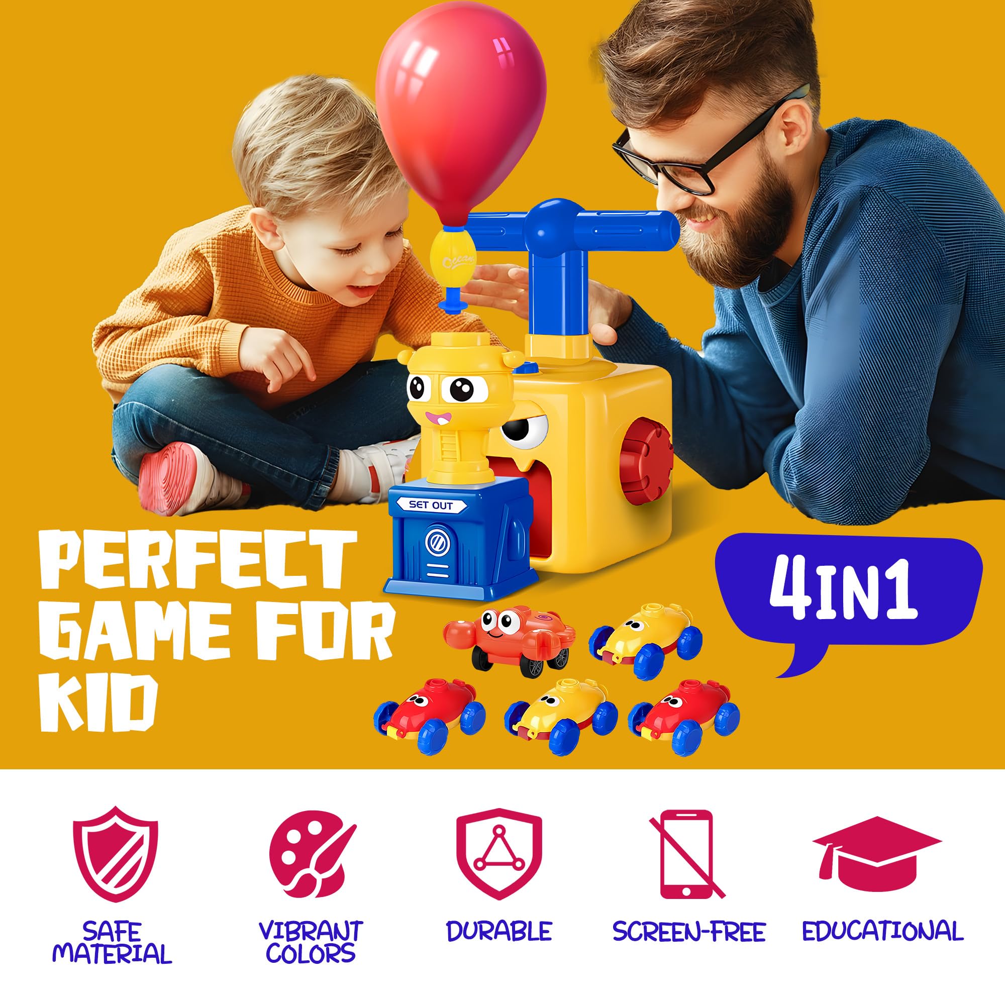 Balloon Car Toy Pump Set