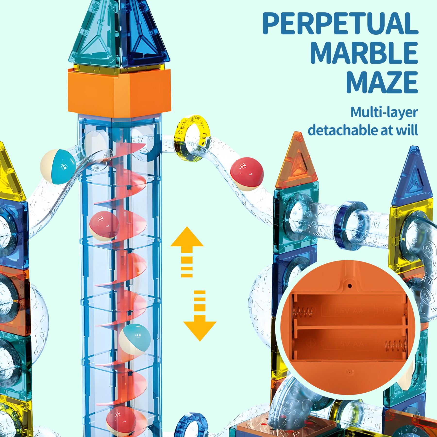 Glowing Marble Run Construction Set