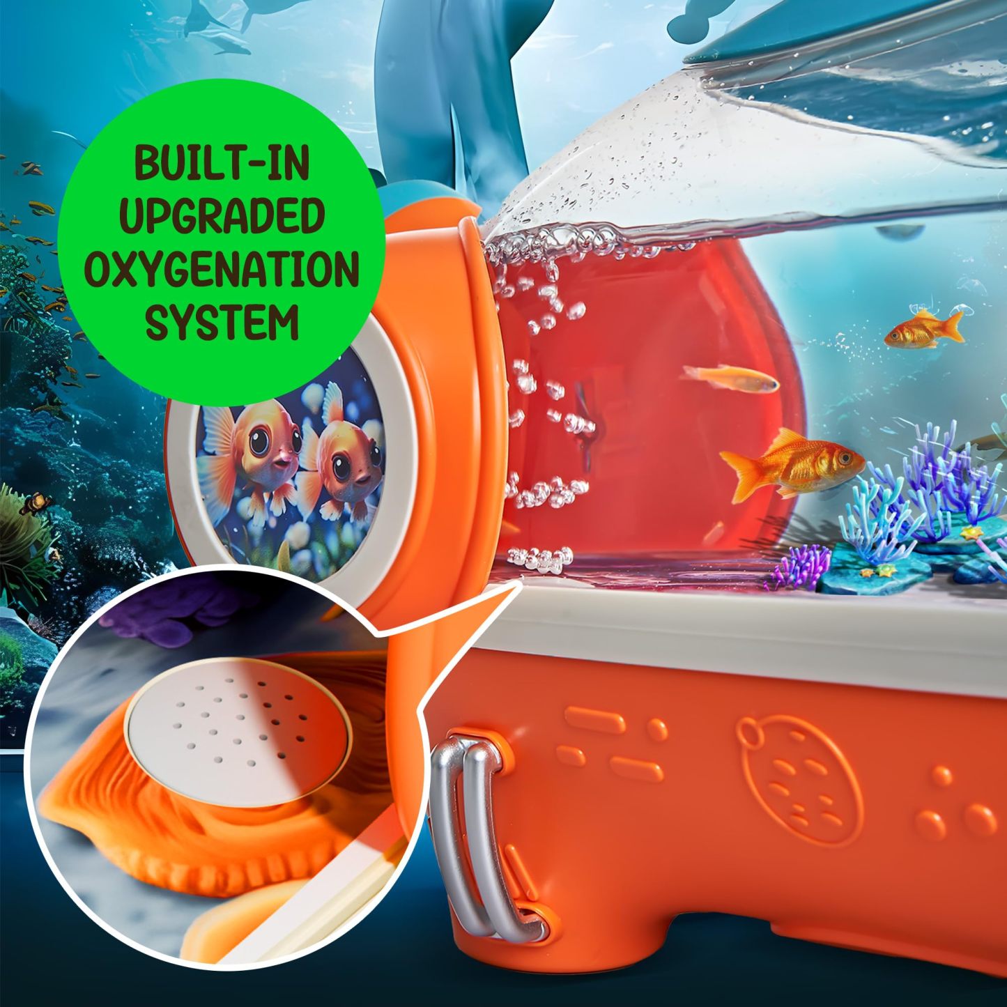 Portable Betta Fish Tank for Kids with LED Light
