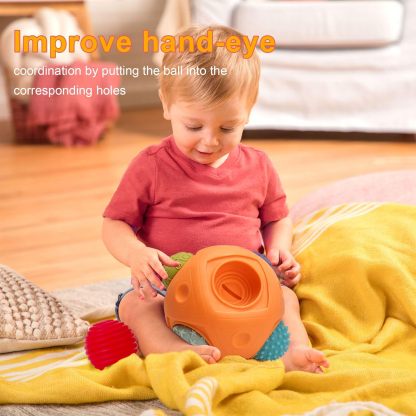 Toddler Ball 1-3 Baby Sensory Toy Montessori Toy Suitable for 6-12 Months Baby Ball Toy Sensory Ball BPA Free Teething Gift Toddler Ball Bath Toy Bright Colors Multi-Texture