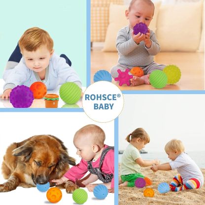 Baby Sensory Balls, 6-12 Months Baby Toy, Textured Multi Balls for Toddlers, 1-3 Colorful Soft Squeeze Bath Toys, Montessori Baby Toys with Stacking Cups, Juguetes Para Bebes de 0 a 6 Meses