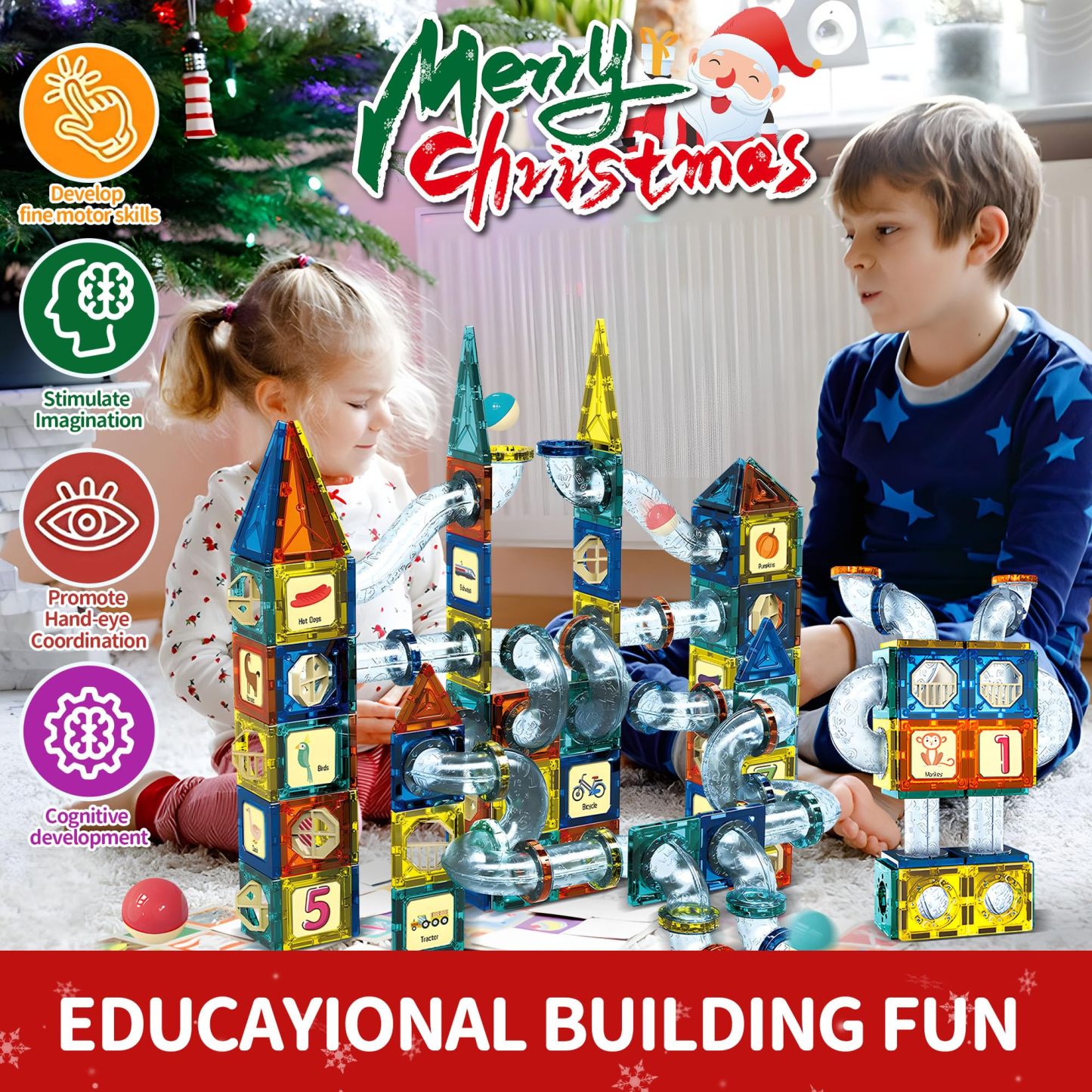 Glowing Marble Run Construction Set