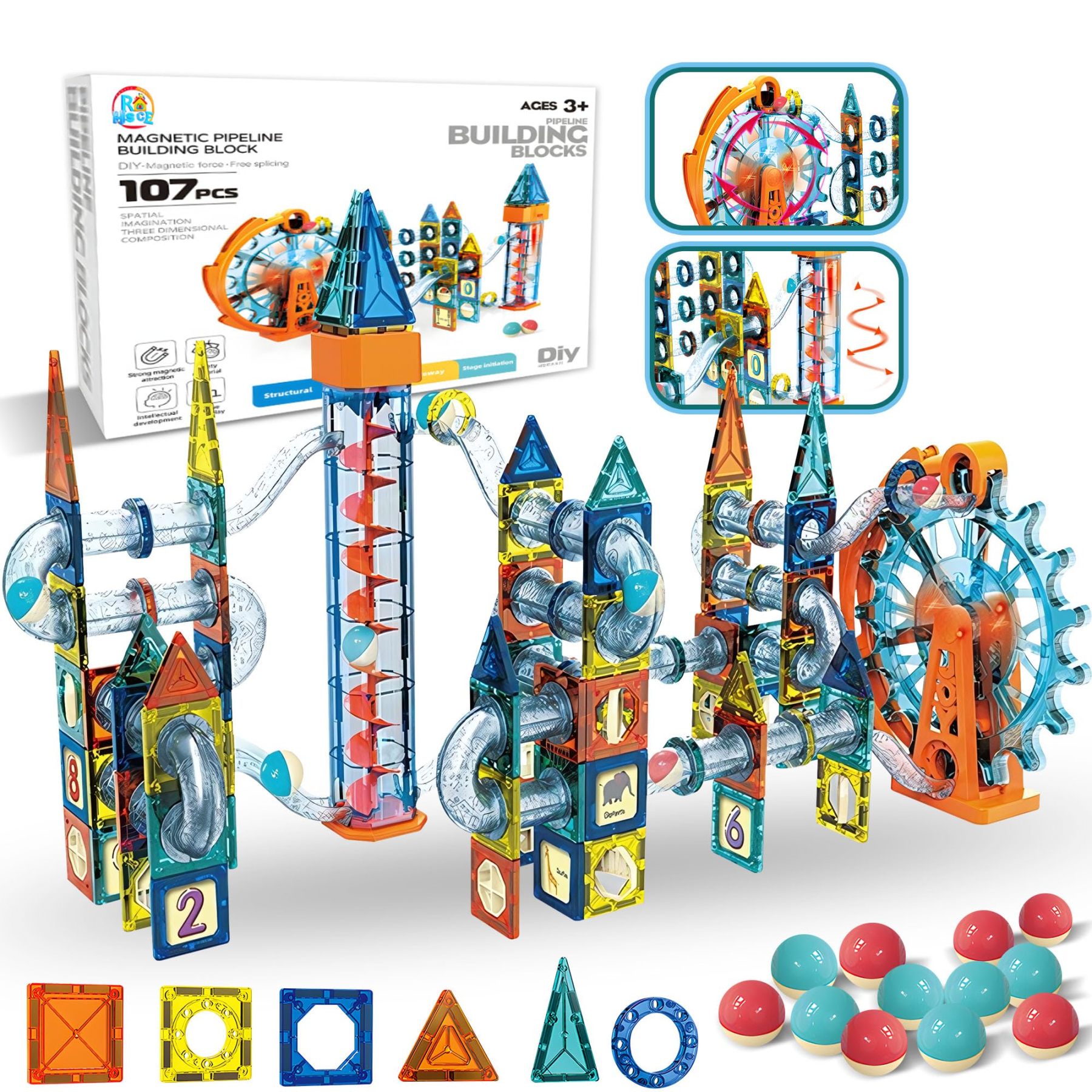Motorized Marble Run Set