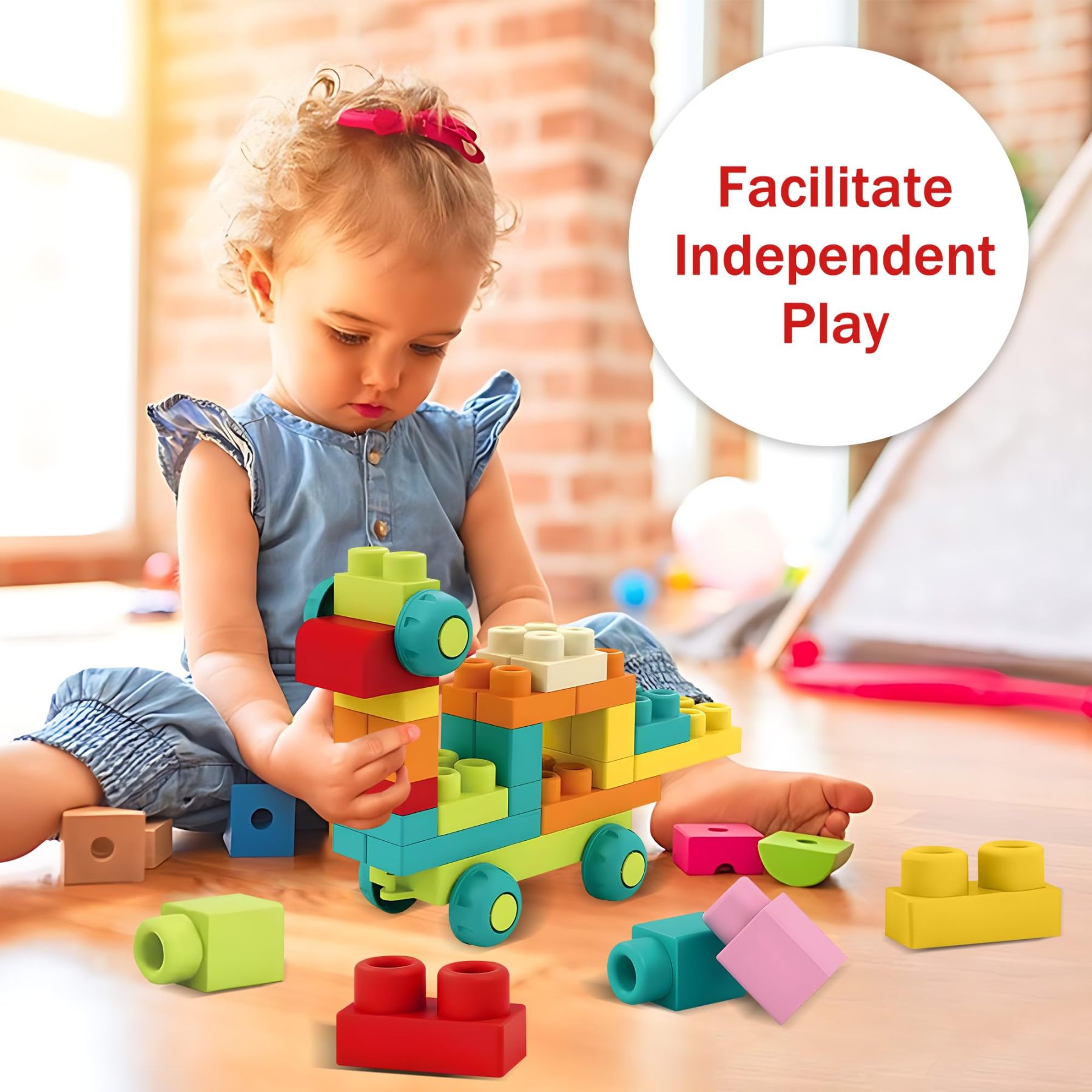 Soft Building Blocks STEM Montessori Preschool Learning Stacking Sensory Toys