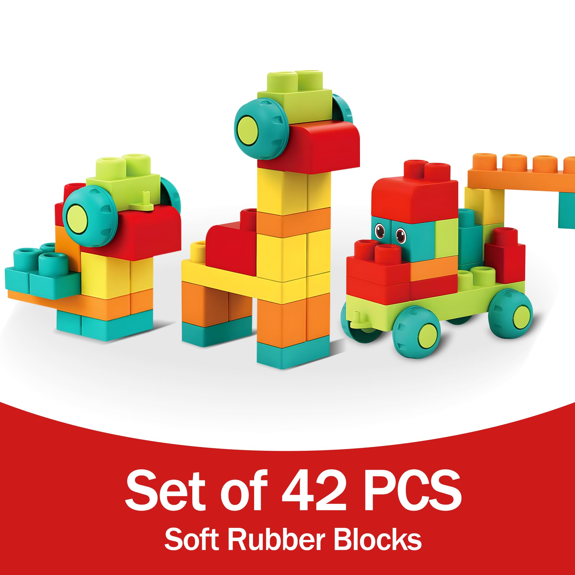 Soft Building Blocks STEM Montessori Preschool Learning Stacking Sensory Toys