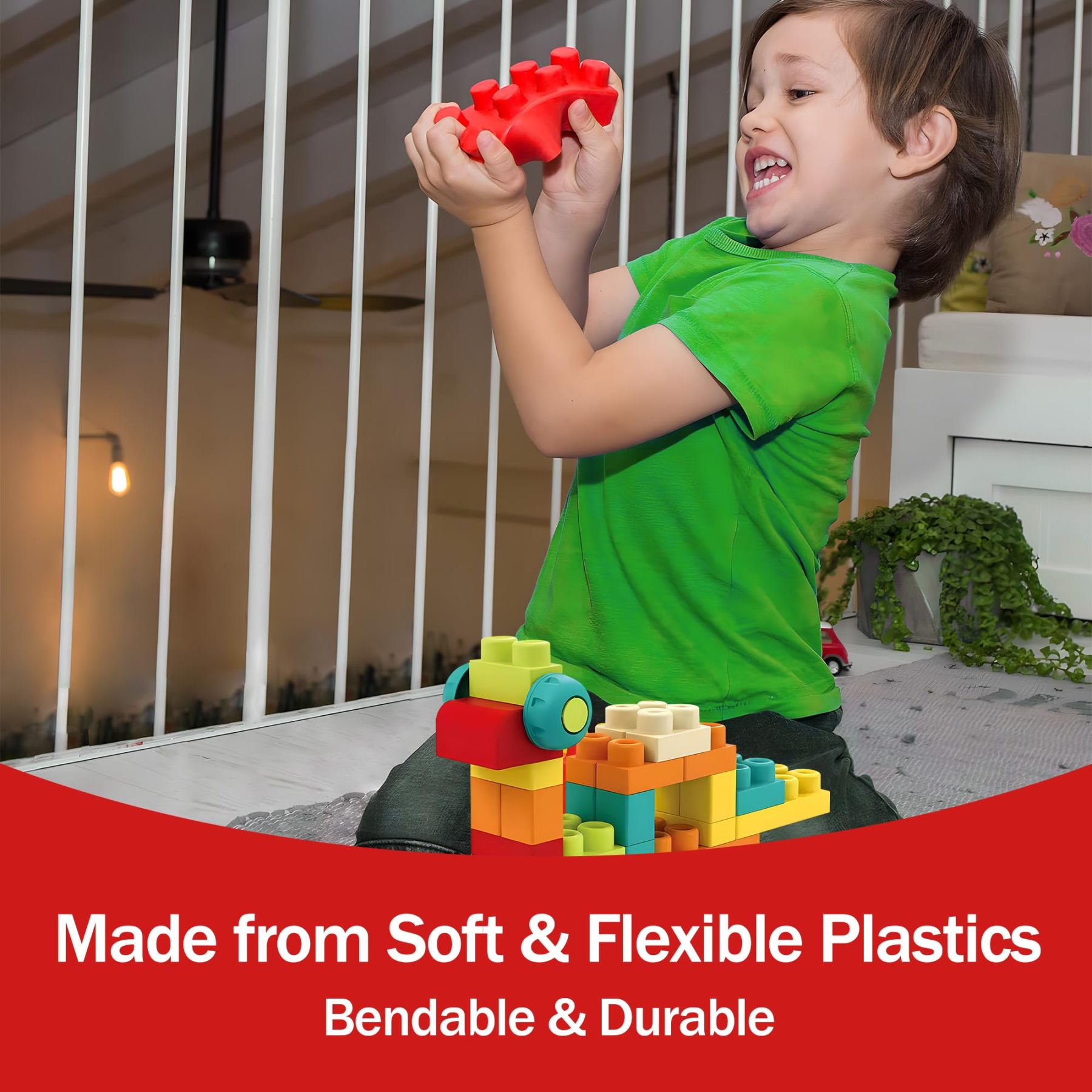 Soft Building Blocks STEM Montessori Preschool Learning Stacking Sensory Toys
