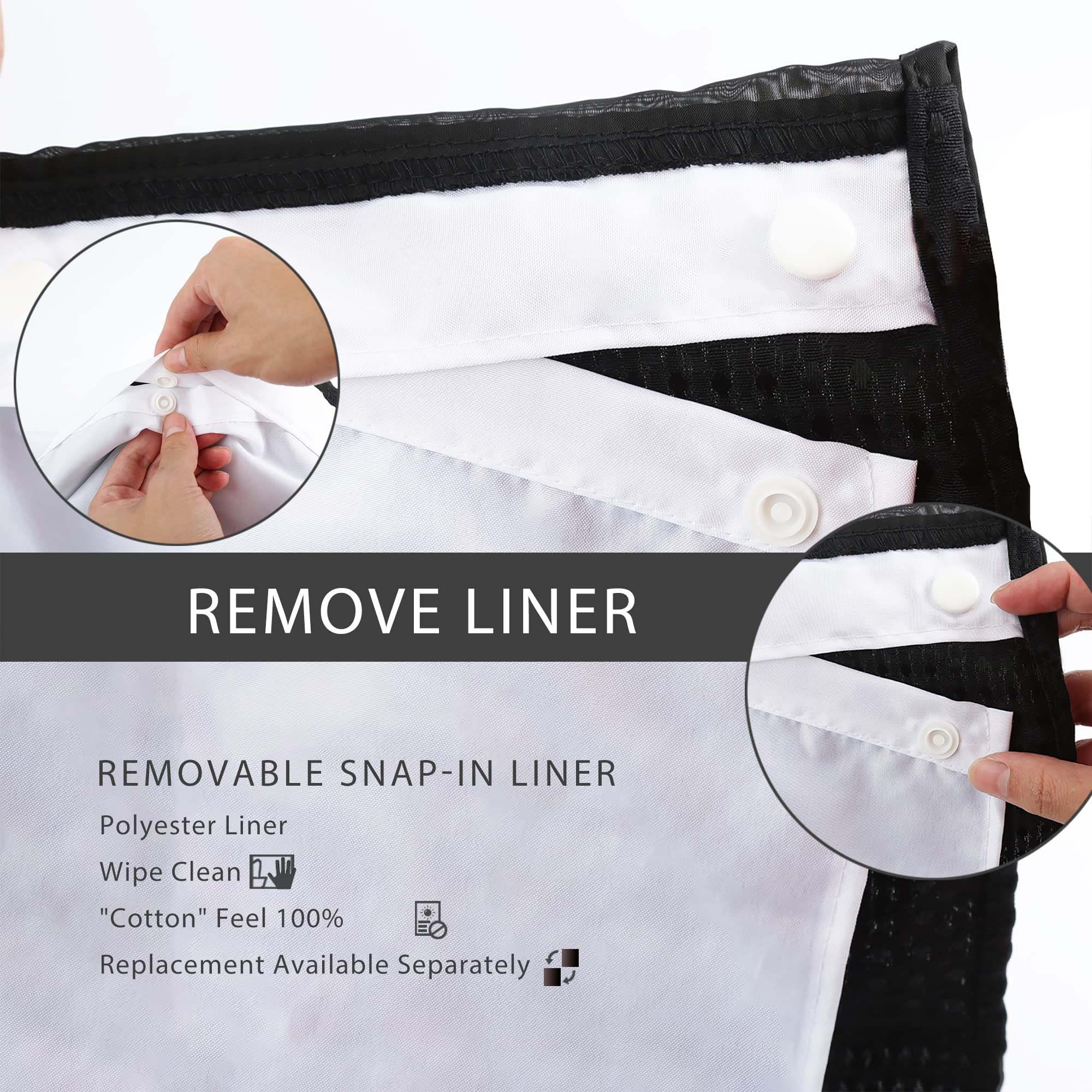 No Hooks Needed Shower Curtain Set 
