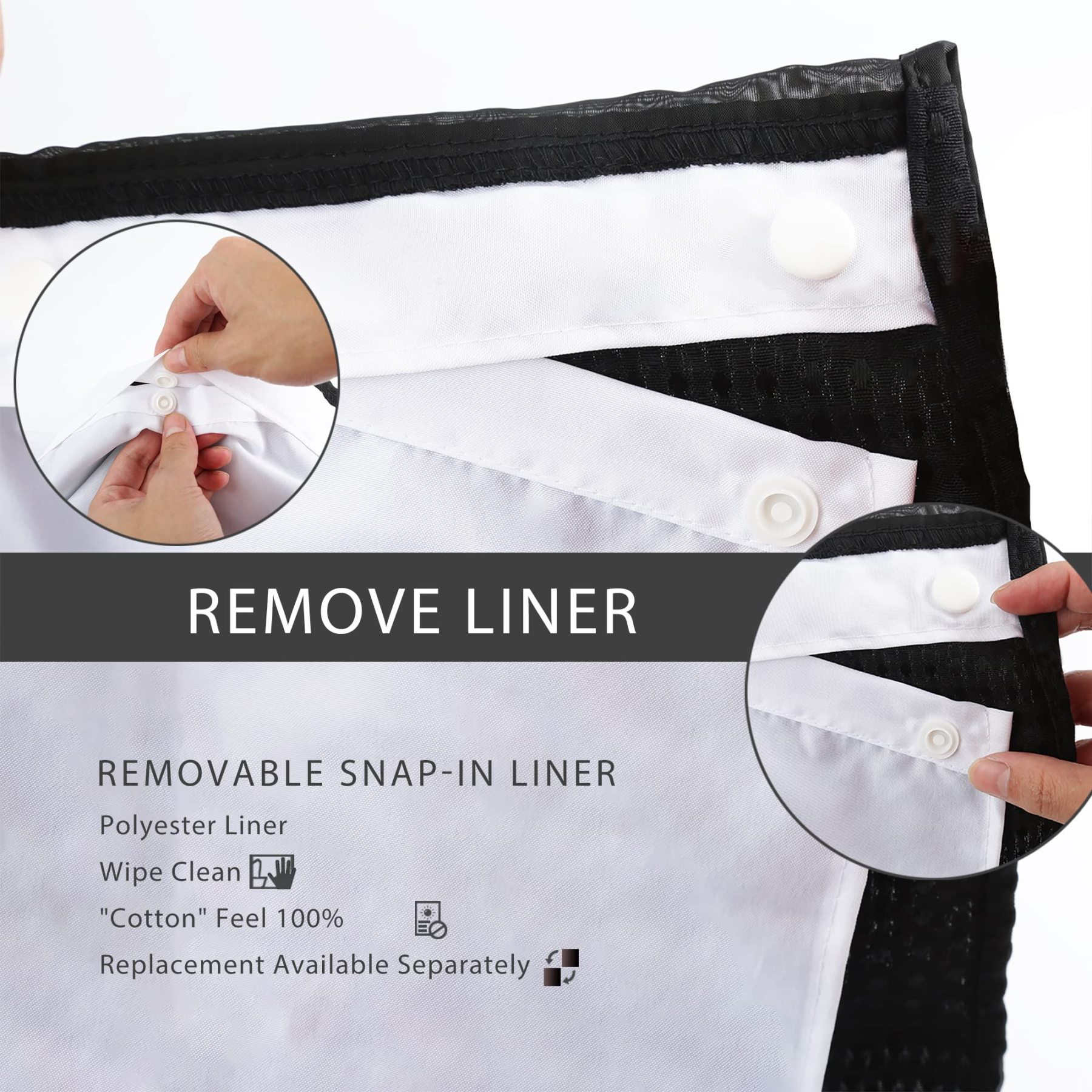No Hooks Needed Shower Curtain Set 