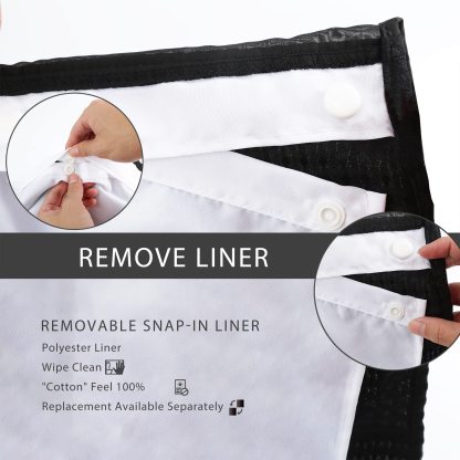 No Hooks Needed Shower Curtain Set 