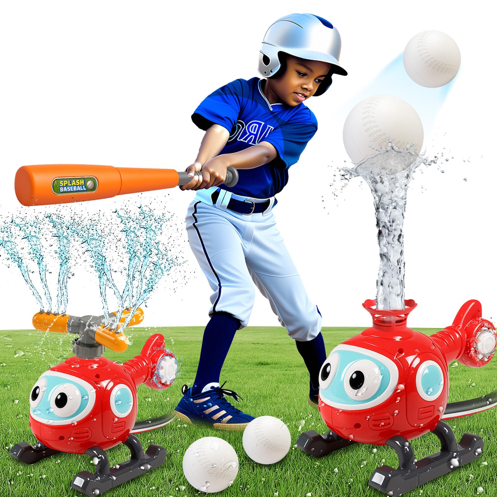 2 in 1 Water Sprinklers T Ball Set for Kids & Toddlers