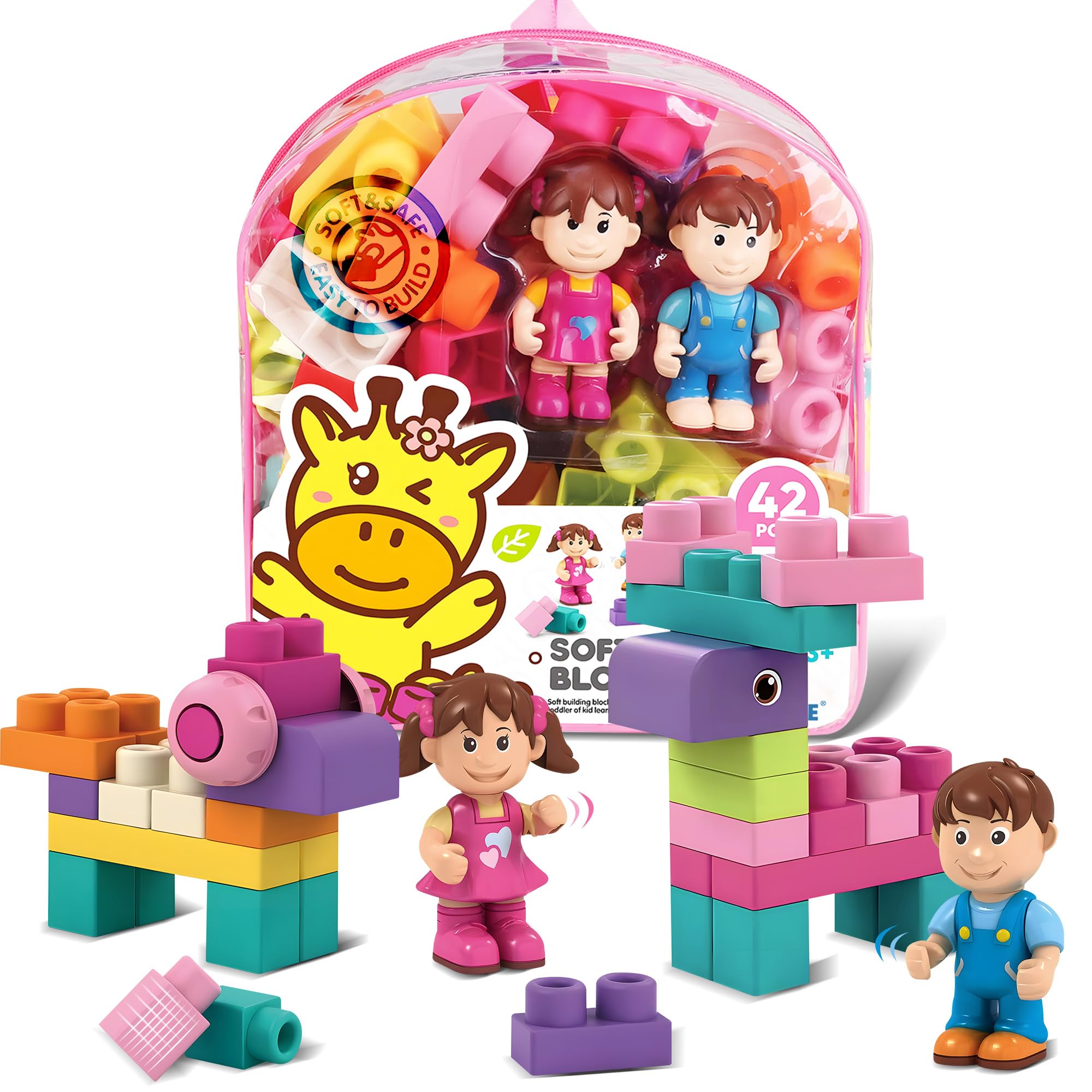 Soft Building Blocks STEM Montessori Preschool Learning Stacking Sensory Toys