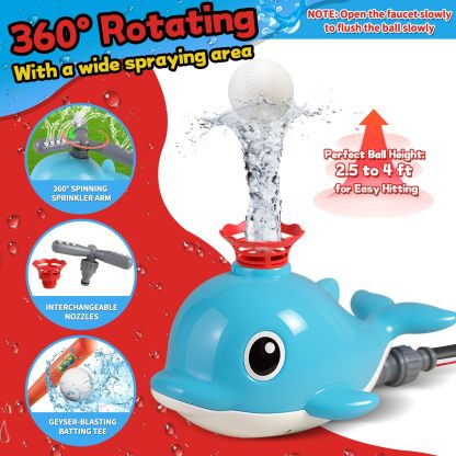 2 in 1 Water Sprinklers T Ball Set for Kids & Toddlers