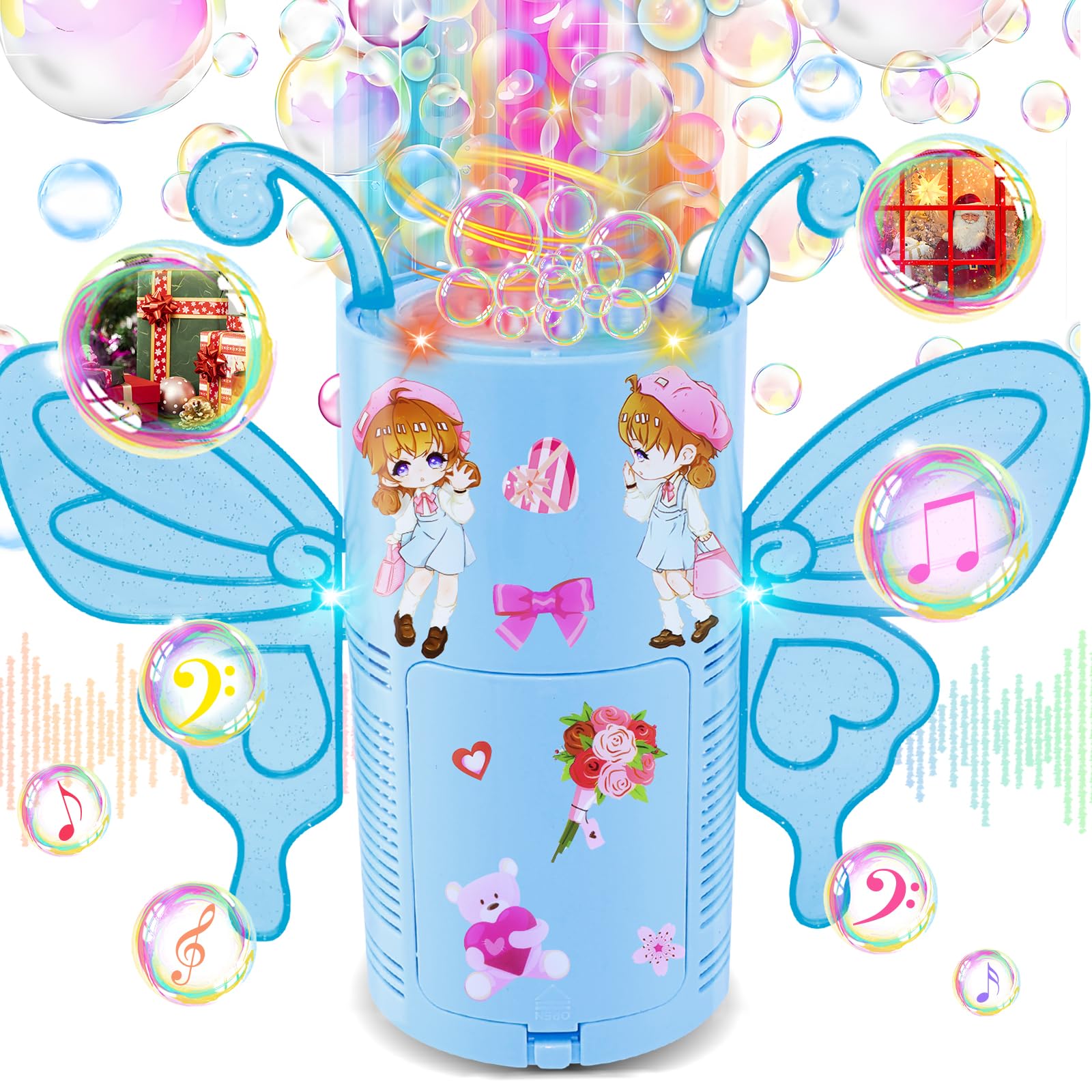 Automatic Bubble Machine with RGB LED Lights Music
