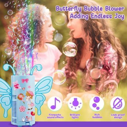Automatic Bubble Machine with RGB LED Lights Music