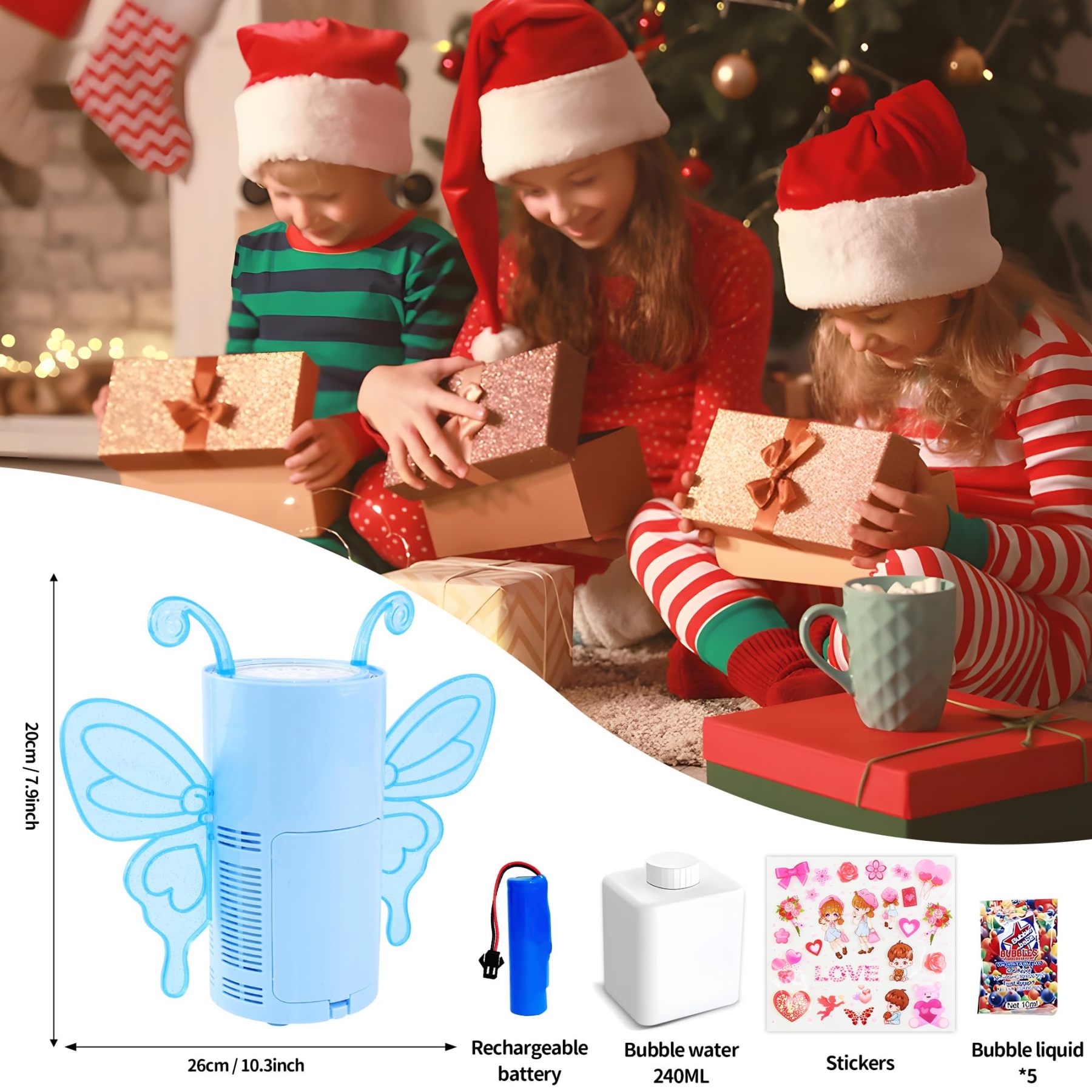 Automatic Bubble Machine with RGB LED Lights Music