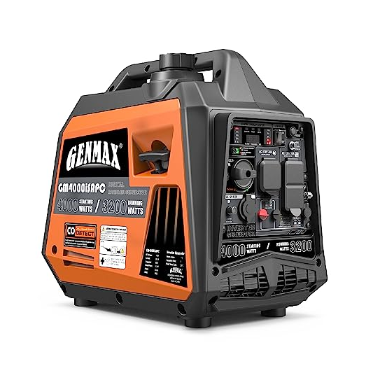 GENMAX Portable Inverter Generator 4000W ultra-quiet 145cc Engine & Pa