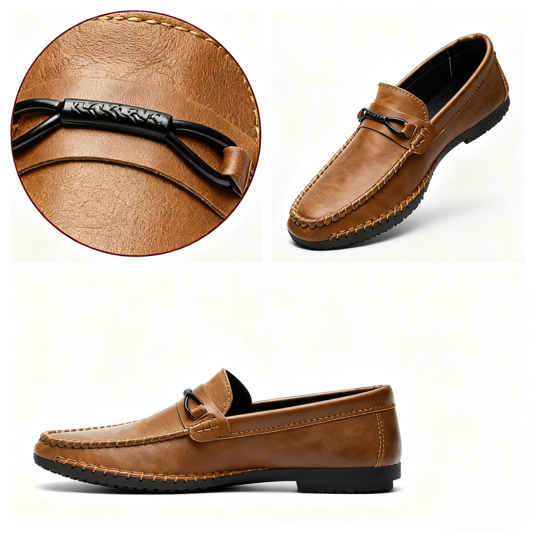 🐂Mocasini bărbătești din piele naturală de vacă👞Design slip-on, cusut manual✅Suport pentru bolta plantară - ameliorează durerea, o combinație de confort și eleganță