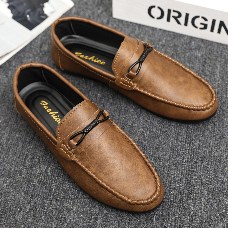 🐂Mocasini bărbătești din piele naturală de vacă👞Design slip-on, cusut manual✅Suport pentru bolta plantară - ameliorează durerea, o combinație de confort și eleganță