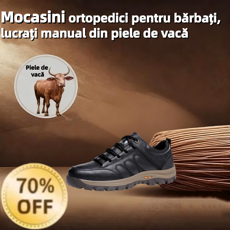 🎄Ofertă limitată de Crăciun: Reducere 70% – Nu ratați! 🐂 Pantofi ortopedici bărbătești îmbunătățiți, confecționați din piele naturală de vacă australiană. 👞 Impermeabili și antiderapanți. ✅ - Ameliorează eficient durerile de picioare.
