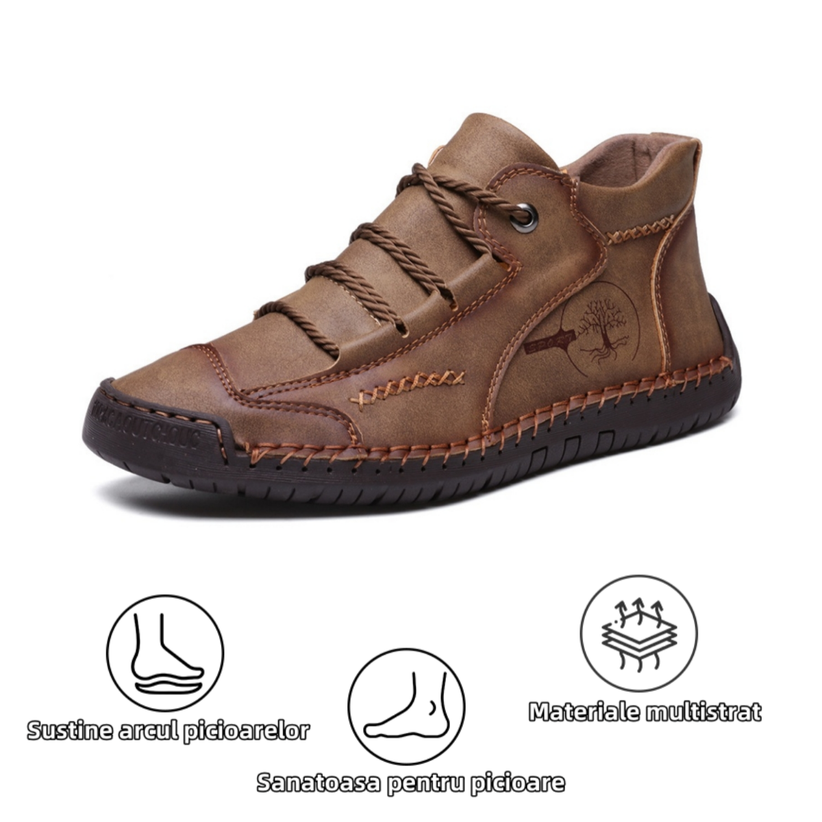 [⏰Astăzi reducere 50% - Nu ratați] Pantofi ortopedici cu design ergonomic - Piele premium + cusuți manual 👞
