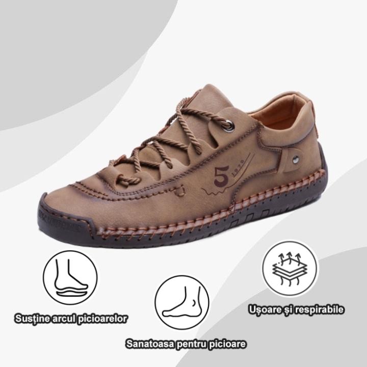 【🔥50% reducere astăzi - nu o ratați】 Pantofi ortopedici cu design ergonomic - piele de înaltă calitate + cusut manual 👞