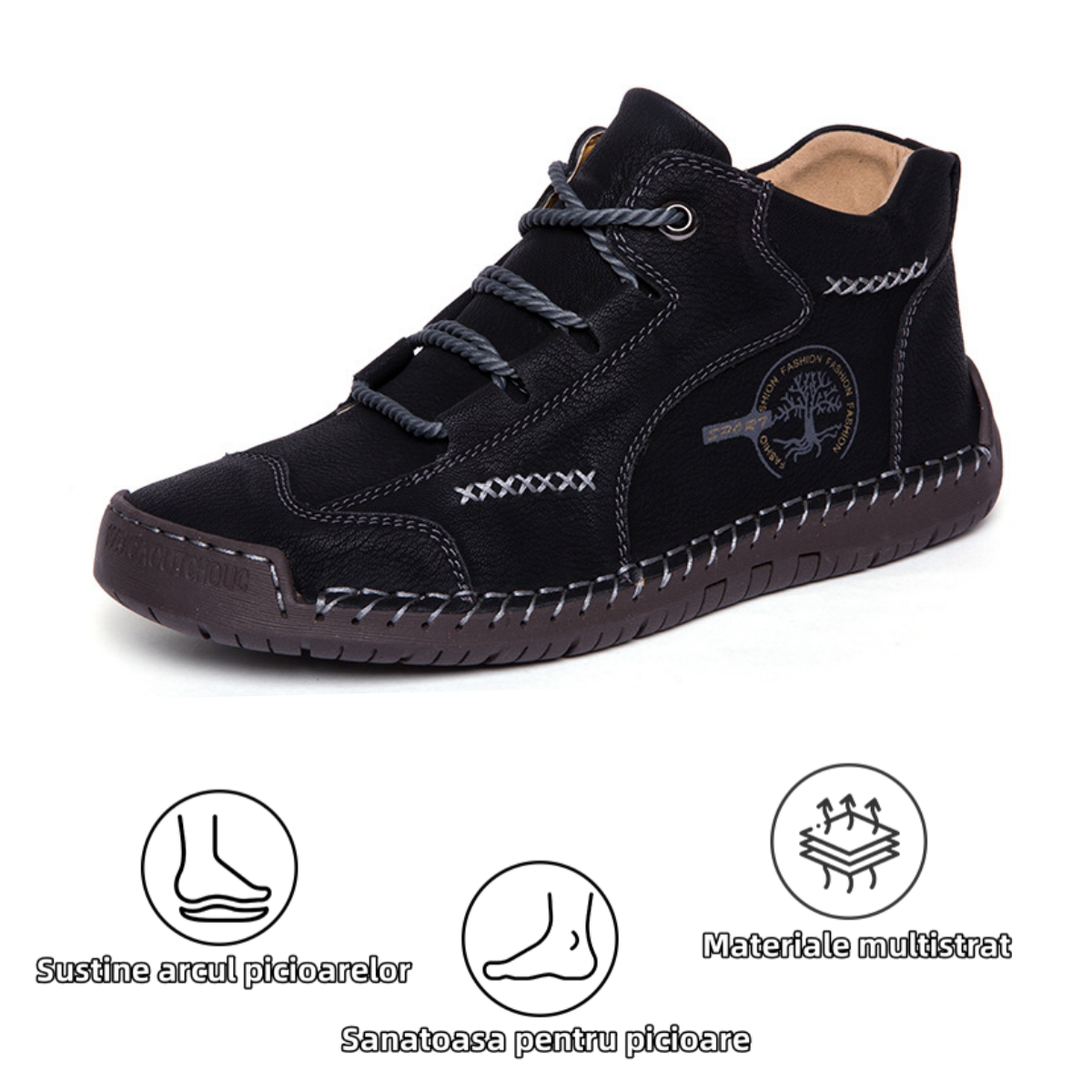 [⏰Astăzi reducere 50% - Nu ratați] Pantofi ortopedici cu design ergonomic - Piele premium + cusuți manual 👞