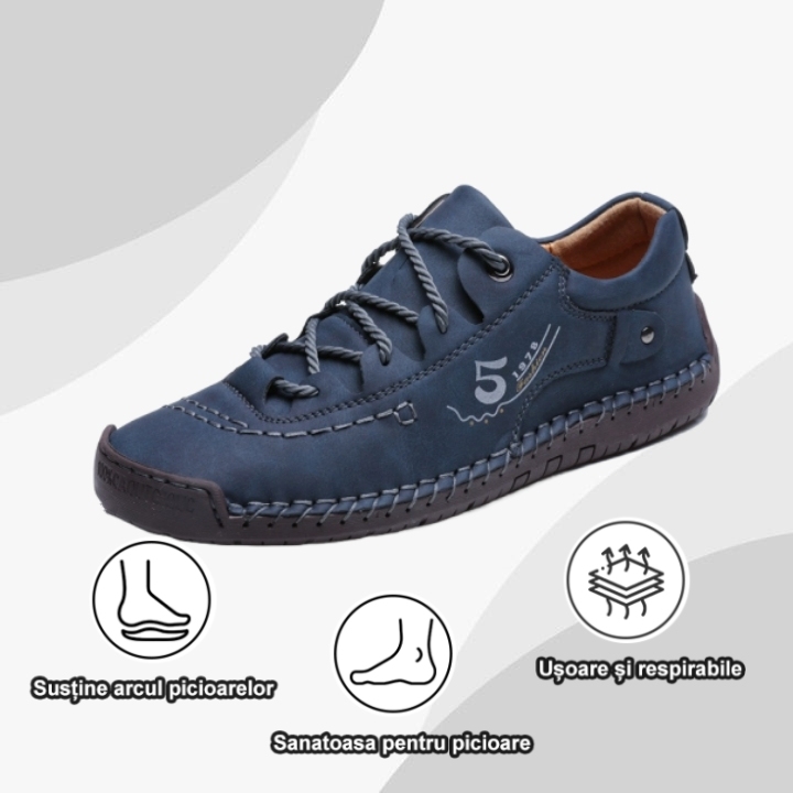 【🔥50% reducere astăzi - nu o ratați】 Pantofi ortopedici cu design ergonomic - piele de înaltă calitate + cusut manual 👞