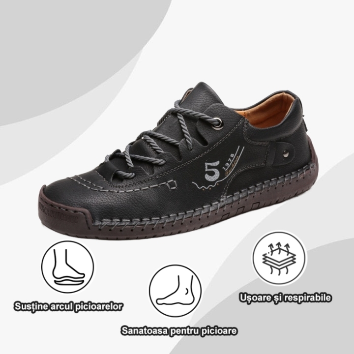 【🔥50% reducere astăzi - nu o ratați】 Pantofi ortopedici cu design ergonomic - piele de înaltă calitate + cusut manual 👞