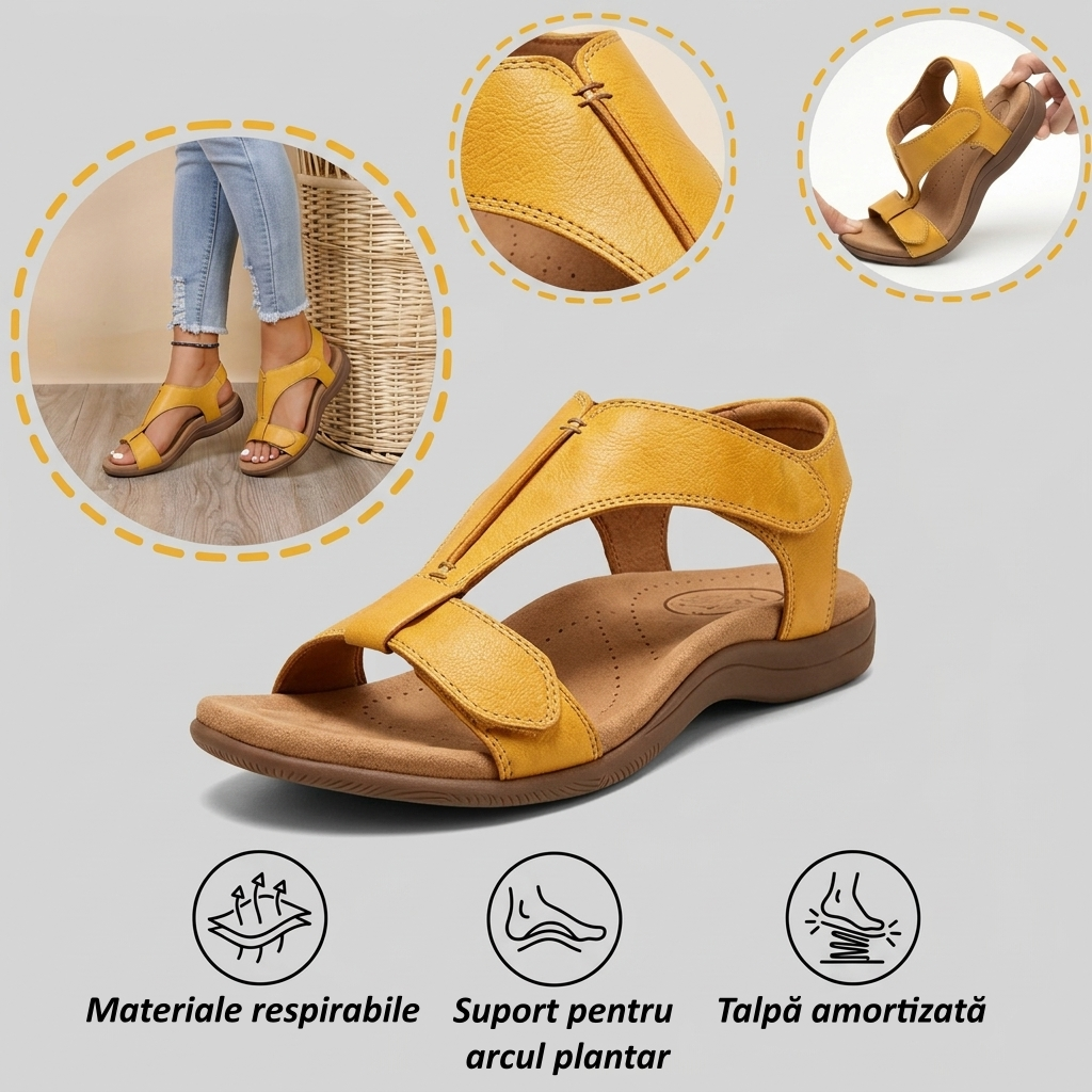 【🎁Ultima zi la jumătate de preț, nu ratați!】Sandale ortopedice cu design ergonomic și suport pentru bolta plantară✅️ pentru mers fără durere👞