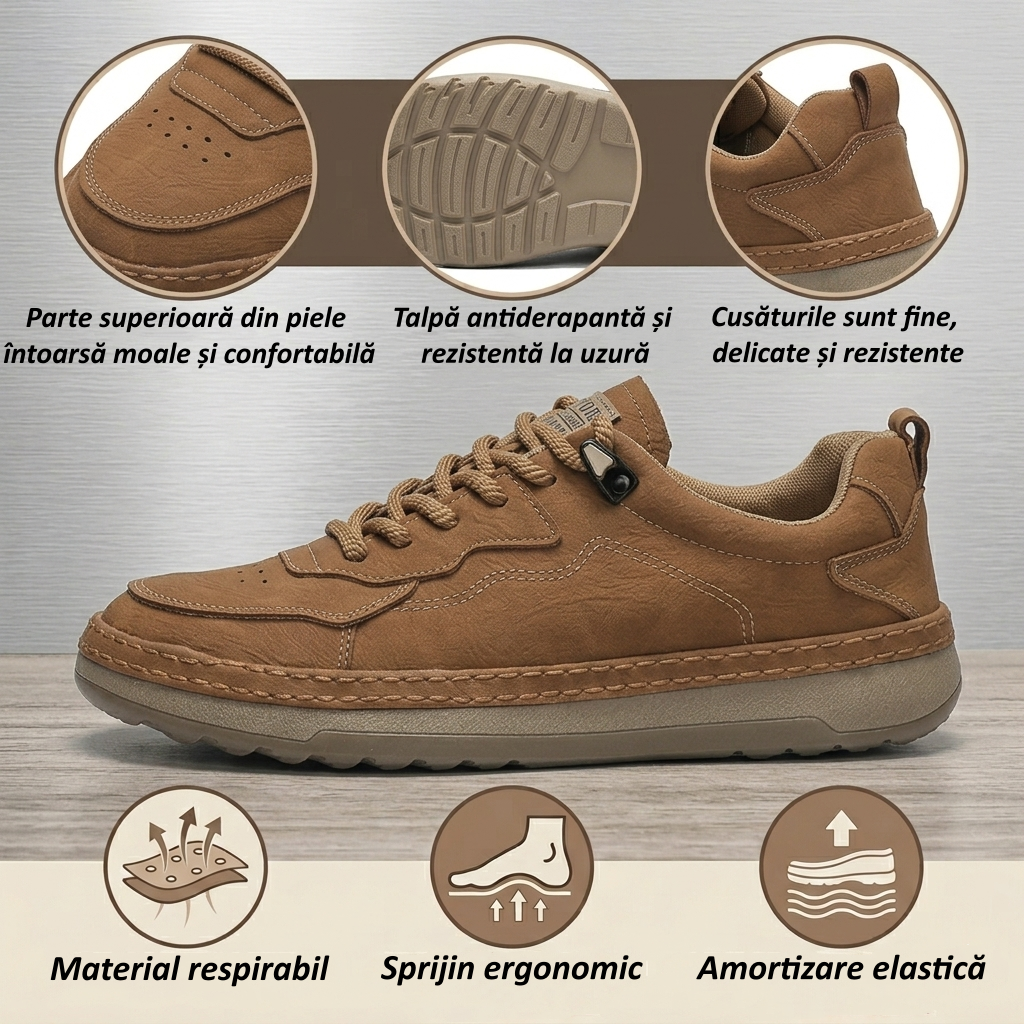 【⏰Oferta specială de astăzi: 70% reducere - Nu ratați!】Pantofi ergonomici din piele pentru drumeții ✅️Rezolvă cu ușurință problemele de durere la picioare - Impermeabili și antiderapanți💧
