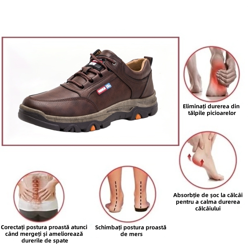 【🎁50% reducere astăzi - nu-l ratați】 Pantofi ortopedici cu design ergonomic - piele de înaltă calitate + cusături manual 👞