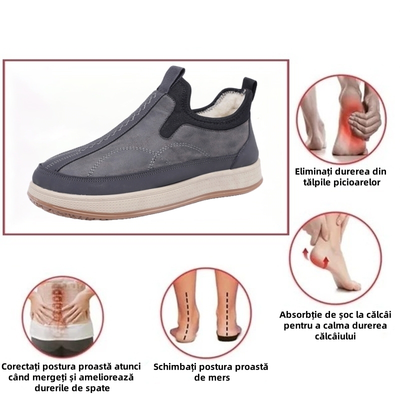 [🔥50% reducere astăzi - nu-l ratați] Pantofi ortopedici cu design ergonomic - căptușeală din lână de iarnă + cusătură manuală👞