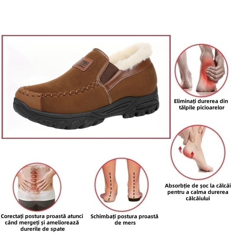 [🔥50% reducere astăzi - nu-l ratați] Pantofi ortopedici cu design ergonomic - căptușeală din lână de iarnă + cusătură manuală👞