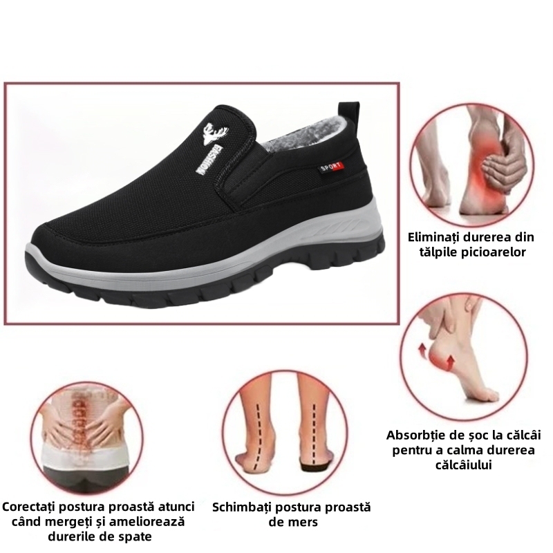 [🔥50% reducere astăzi - nu-l ratați] Pantofi ortopedici cu design ergonomic - căptușeală din lână de iarnă + cusătură manuală👞