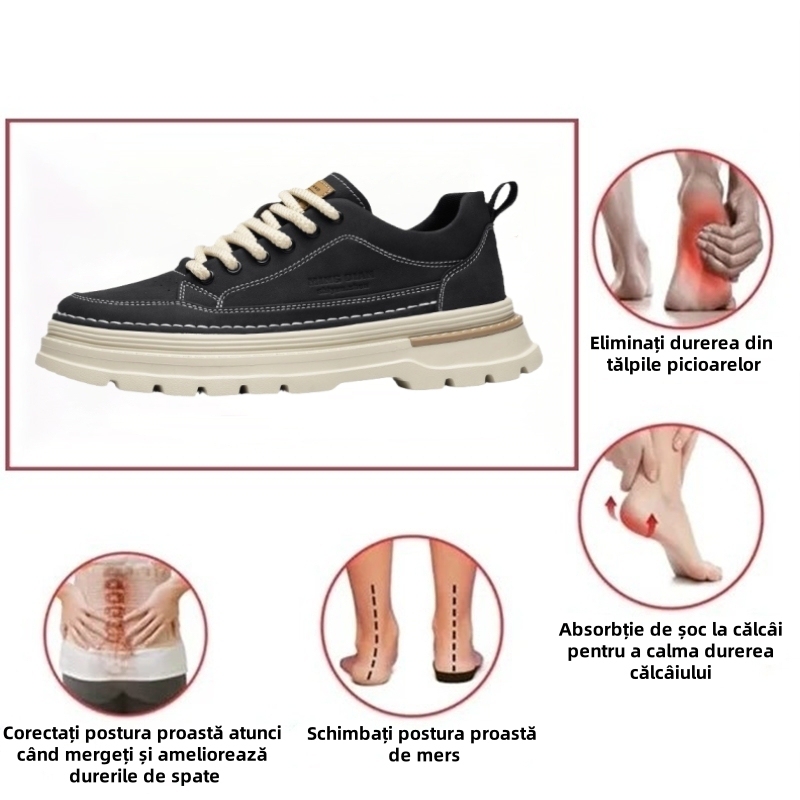 【🎁50% reducere astăzi - nu-l ratați】 Pantofi ortopedici cu design ergonomic - piele de înaltă calitate + cusături manual 👞