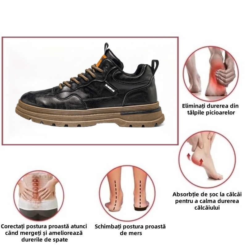 [⏰Timp limitat 50% reducere - de neratat] Pantofi ortopedici cu design ergonomic - piele de inalta calitate + cusaturi de mana 👞