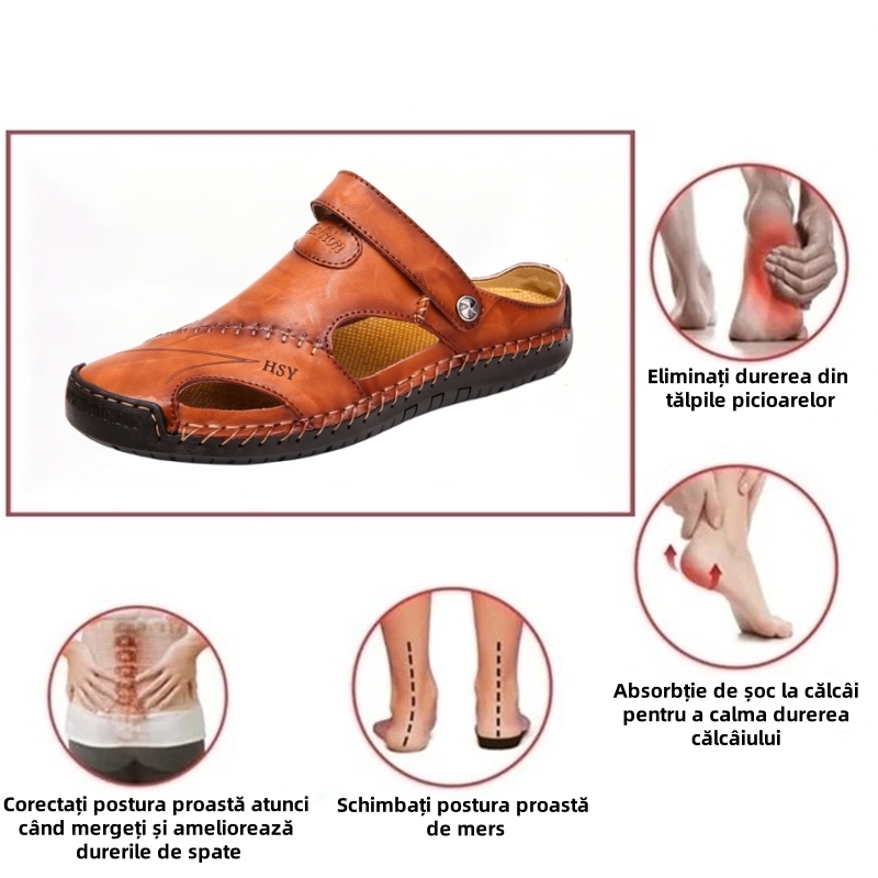 [🎁Ultima zi la jumătate de preț, nu o ratați] Sandale ortopedice cu design ergonomic, piele de vacă selectată + cusute manual